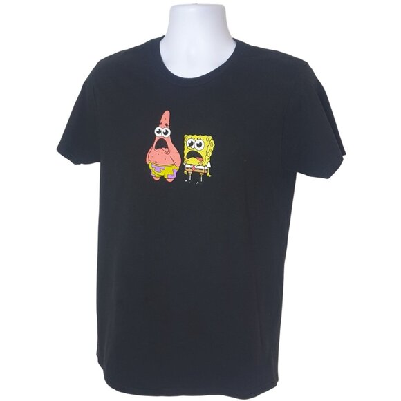 Nickelodeon SpongeBob SquarePants Tee M Black Patrick  Graphics Unisex Cartoon - Picture 1 of 5